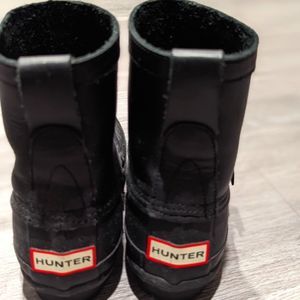 Hunter Ankle Rainboots with Buckle and Leather Upper
